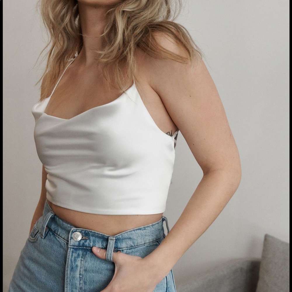 Satin Cowl Neck Cami Top XS